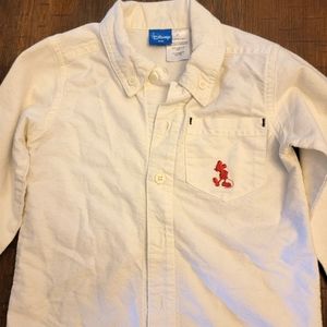 Disney white collared button down shirt